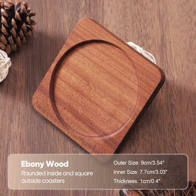 Solid Walnut Wood Coaster Round Square beech