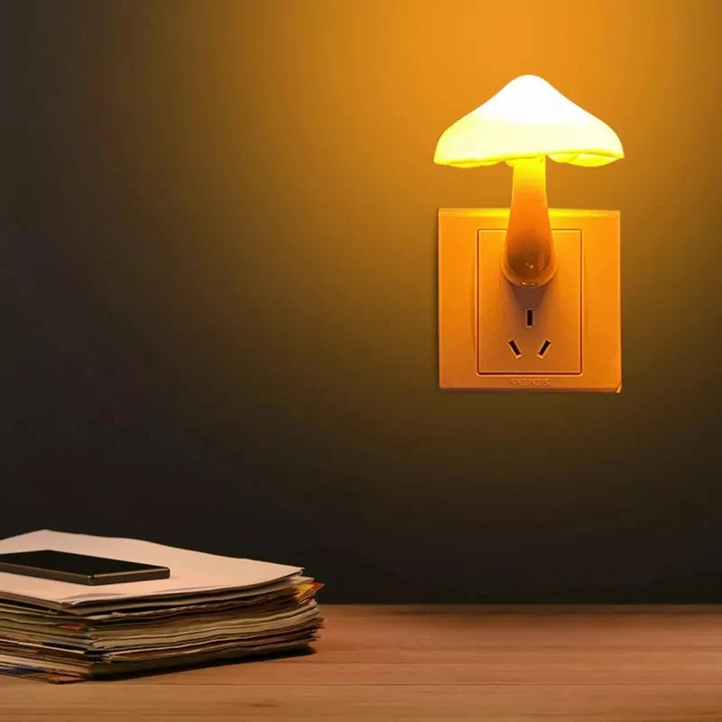 LED Night Lights Mushroom Shape Wall Lamps