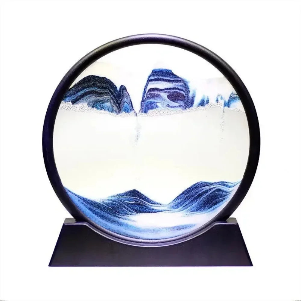 Mobile sand painting round glass deep sea