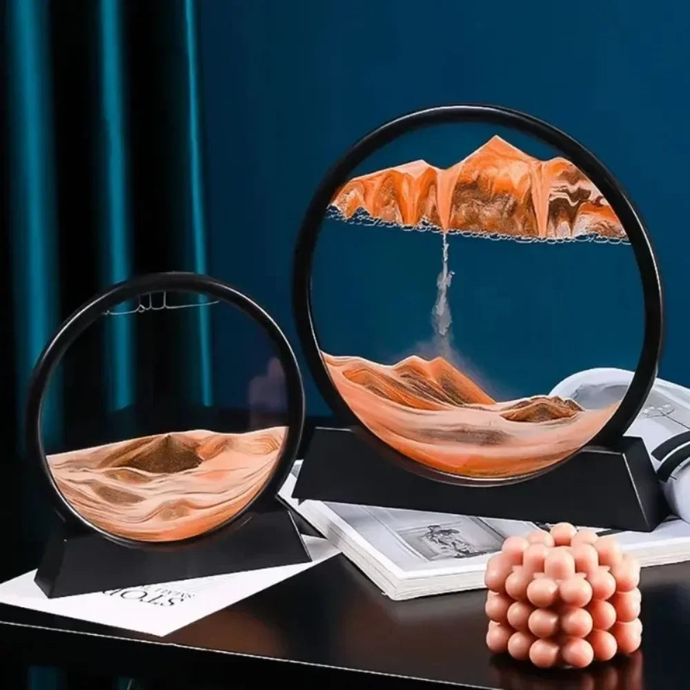 Mobile sand painting round glass deep sea