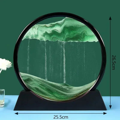Mobile sand painting round glass deep sea