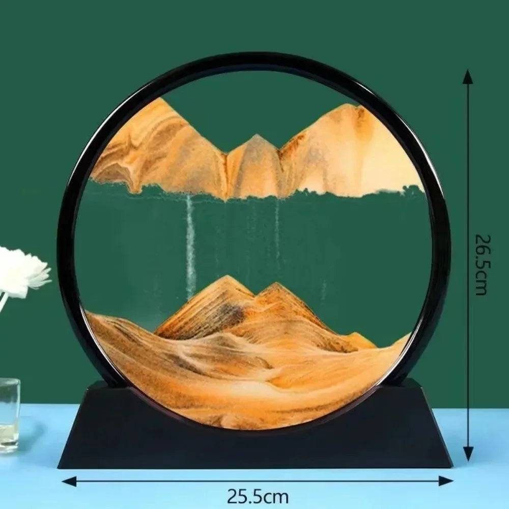 Mobile sand painting round glass deep sea