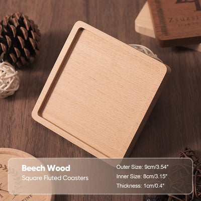 Solid Walnut Wood Coaster Round Square beech