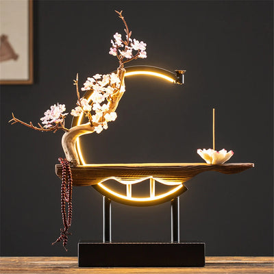Ceramic Maid Wood Backflow Incense Burner