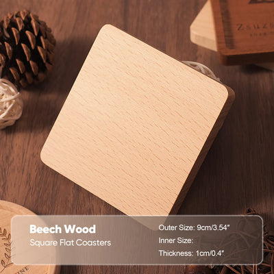 Solid Walnut Wood Coaster Round Square beech