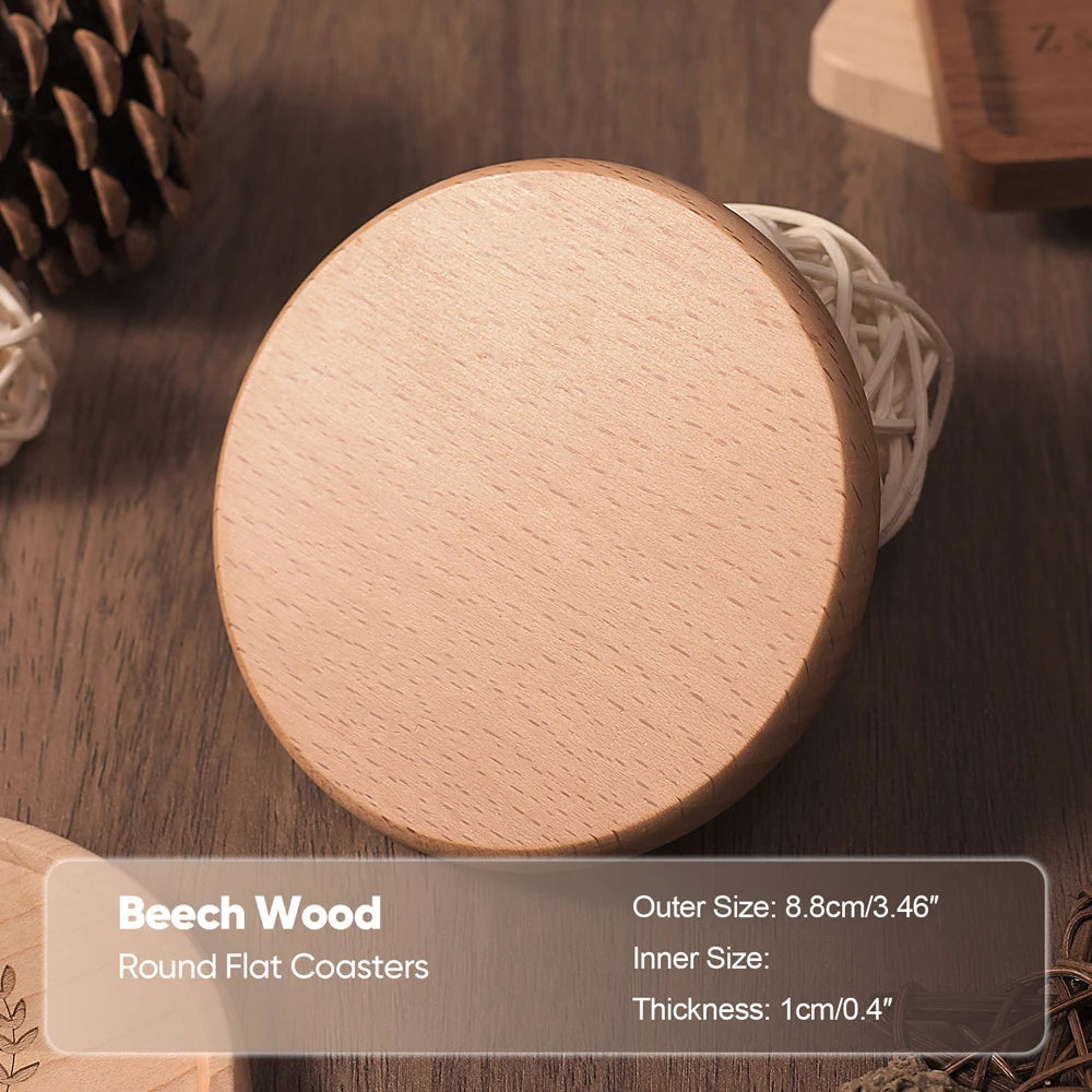 Solid Walnut Wood Coaster Round Square beech