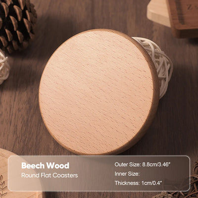 Solid Walnut Wood Coaster Round Square beech