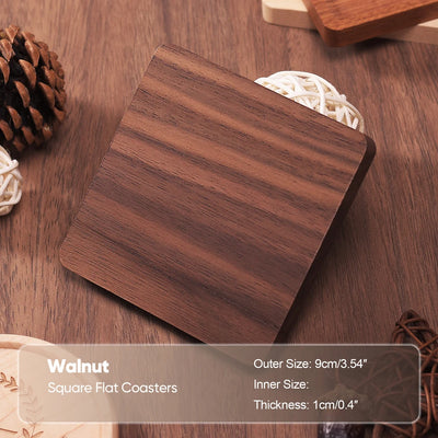 Solid Walnut Wood Coaster Round Square beech