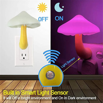 LED Night Lights Mushroom Shape Wall Lamps