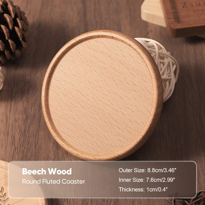 Solid Walnut Wood Coaster Round Square beech