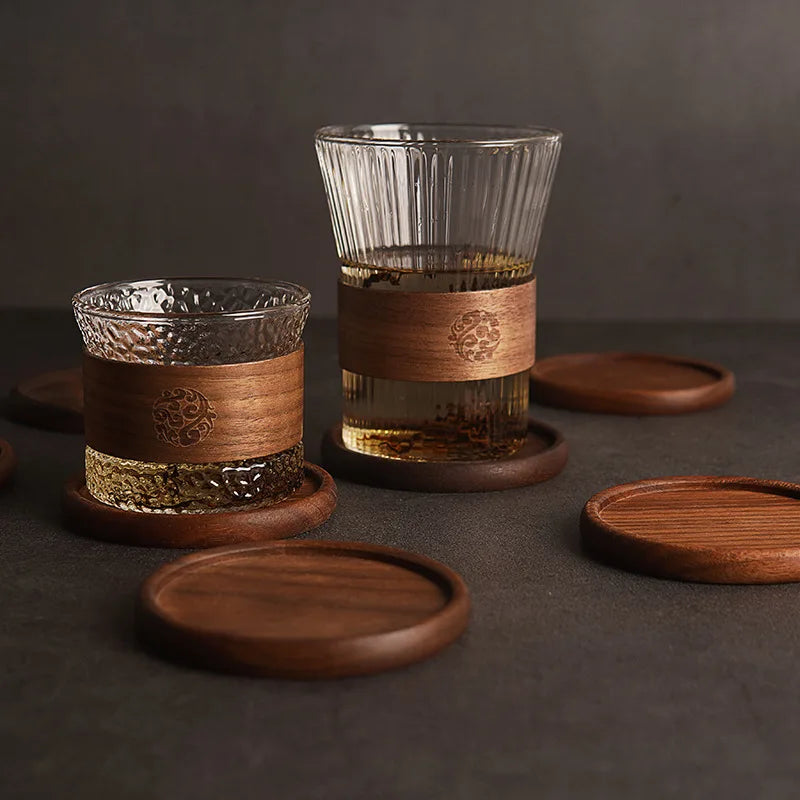 Solid Walnut Wood Coaster Round Square beech
