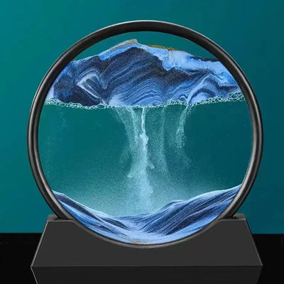 Mobile sand painting round glass deep sea
