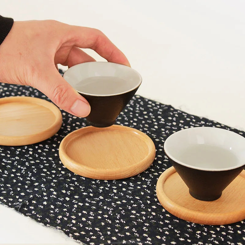Solid Walnut Wood Coaster Round Square beech