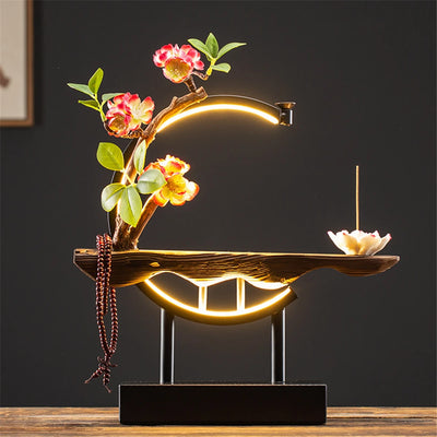 Ceramic Maid Wood Backflow Incense Burner