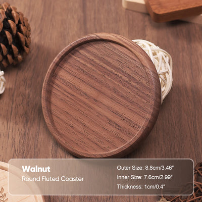 Solid Walnut Wood Coaster Round Square beech