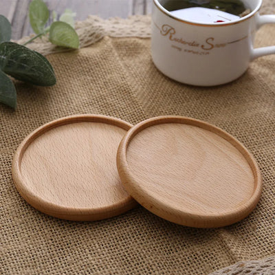 Solid Walnut Wood Coaster Round Square beech
